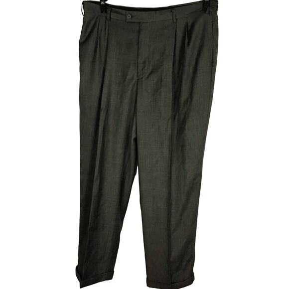 JF.J FERRAR MEN DRESS SPRIPED PLEATED SLACKS MEN SIZE 40/32 - Picture 4 of 7